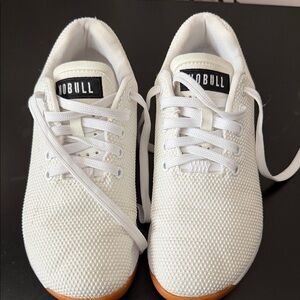 NOBULL White Knit Sneakers with Gum Sole
